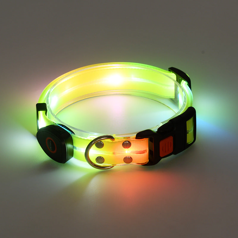 LED-Leuchthalsband mit wiederaufladbarem Akku und Nylon-Leine
